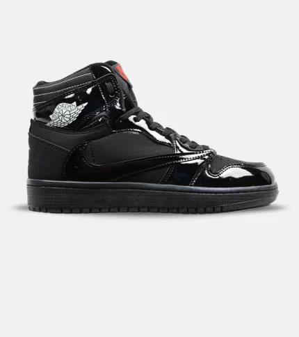 کفش کتانی ساقدار مردانه مشکی ورنی NIKE travis scott مدل 6703