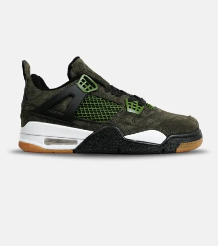 کفش کتانی ساقدار مردانه سبز Jordan 4 x Kaws مدل 6887