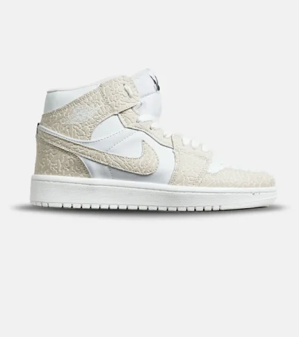 کفش کتانی ساقدار مردانه و زنانه سفید کرم NIKE jordan 1 مدل 6966