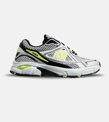 کفش کتانی مردانه و زنانه سفید مشکی لیمویی NEW BALANCE 1064 V.2 مدل 7010
