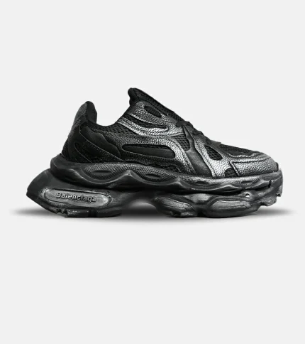 کفش کتانی مردانه و زنانه مشکی خاکستری Balenciaga مدل 7020