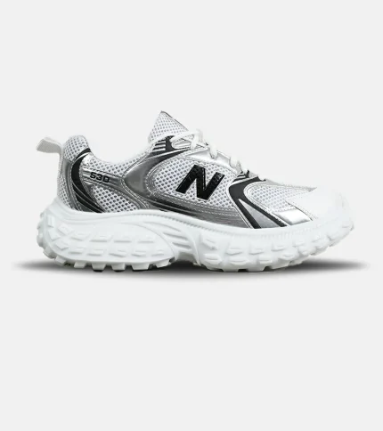 کفش کتانی مردانه و زنانه سفید طوسی مشکی NEW BALANCE 530 V02 مدل 7102